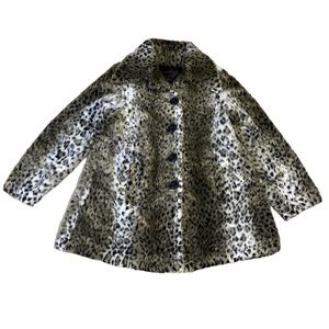 Vintage Leopard print Faux Fur Coat